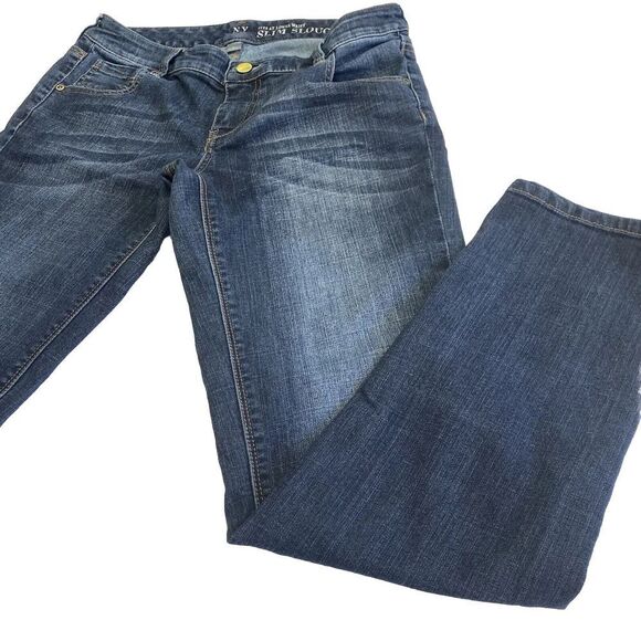 NY&C Womens Slim Slouch Sits at Lower Waist Blue Denim Jeans Size 4 Stretch - Picture 11 of 16